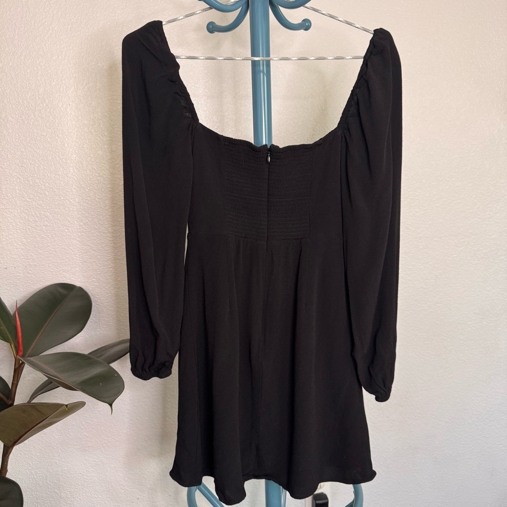 Sunday Best Aritzia Arden Babydoll puff sleeves black mini Dress 2XS - Picture 4 of 10